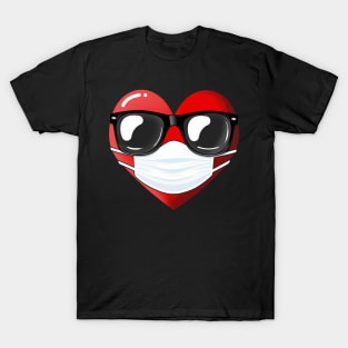 Heart In A Mask Funny Valentines Day Gift T-Shirt